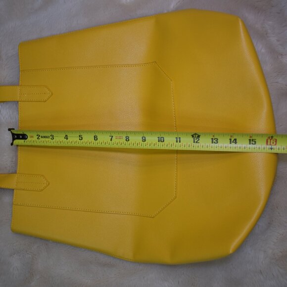 Saks Yellow Faux Leather Tote Shoulder Bag Large Purse Handbag - Picture 11 of 14